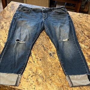 KanCan Dark Blue Distressed Boyfriend Jeans